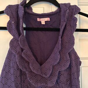 Navy scallop eyelet Calypso St Barth dress